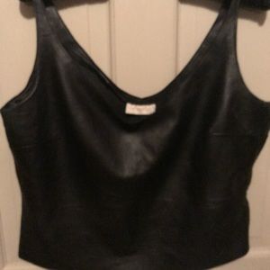 Leather tank top by Genny  made in Italy side zipper size 10 .